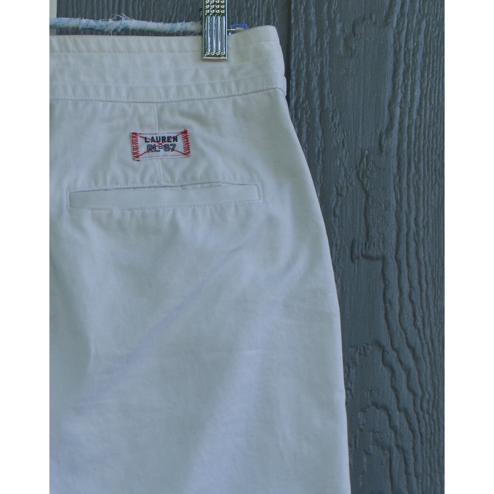 Lauren Ralph Lauren White Sailor Capri Gaucho Pants Cotton Beach 90s Size 6 - Picture 3 of 8